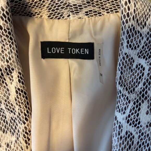 Love Token Faux Leather Snake Print Blazer size M - Picture 7 of 7